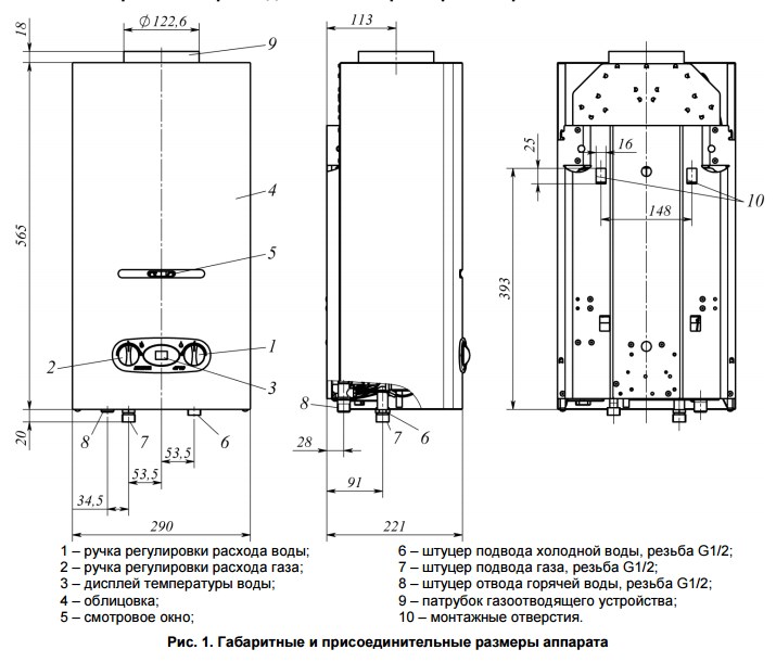 Габаритные размеры NEVA (НЕВА) 4510 M