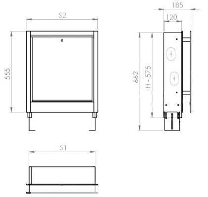 Коллекторный шкаф Salus SZP-4 (габаритные размеры)